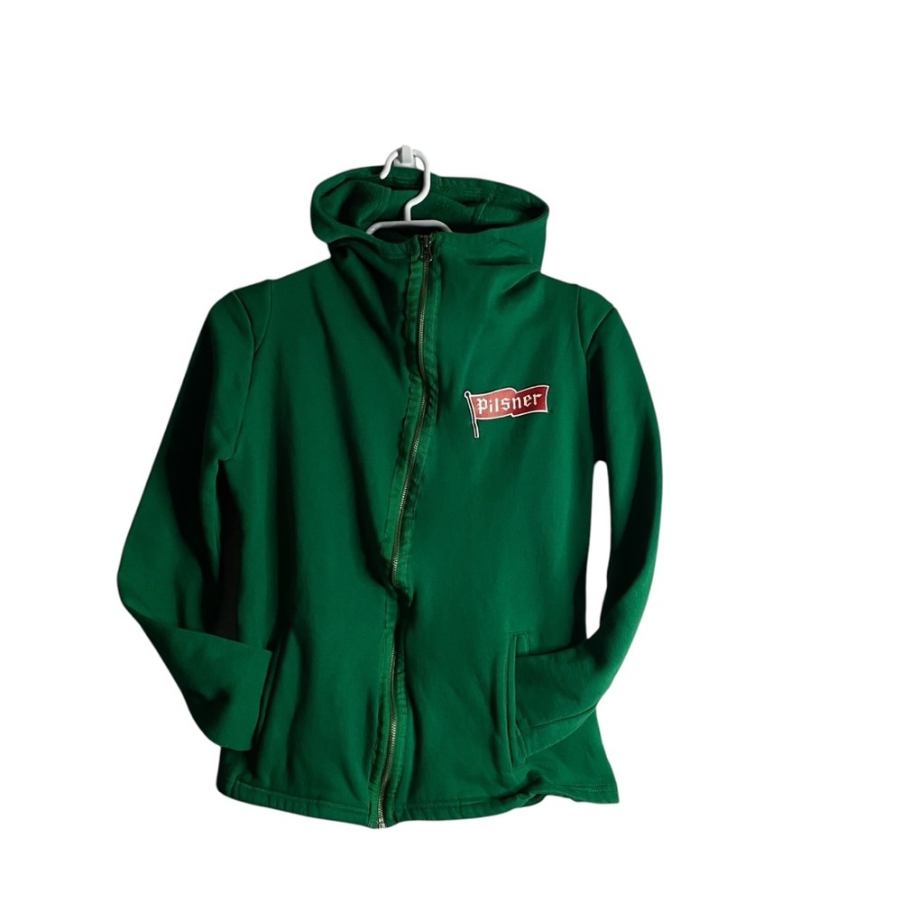 Pilsner Beer Women's Green Full Zip Sweatshirt Hoodie